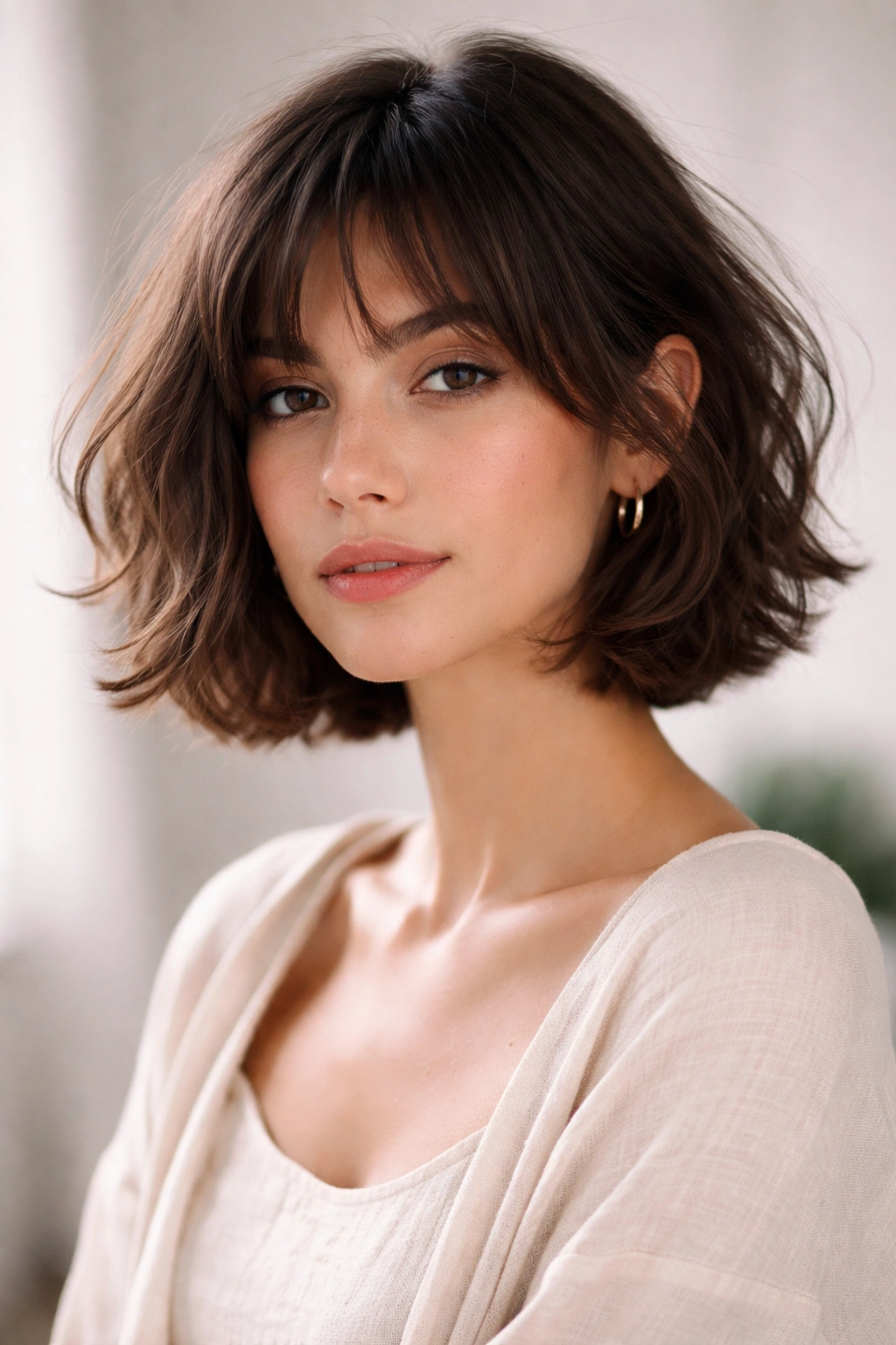 French girl bob with soft waves and subtle face-framing layers