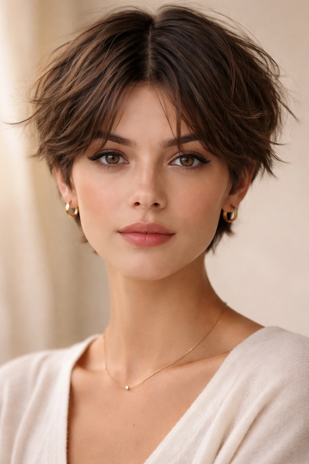 12 Middle Part Short Haircuts To Try At Your Next Cut 10 French girl pixie with tousled texture and a precise middle part.