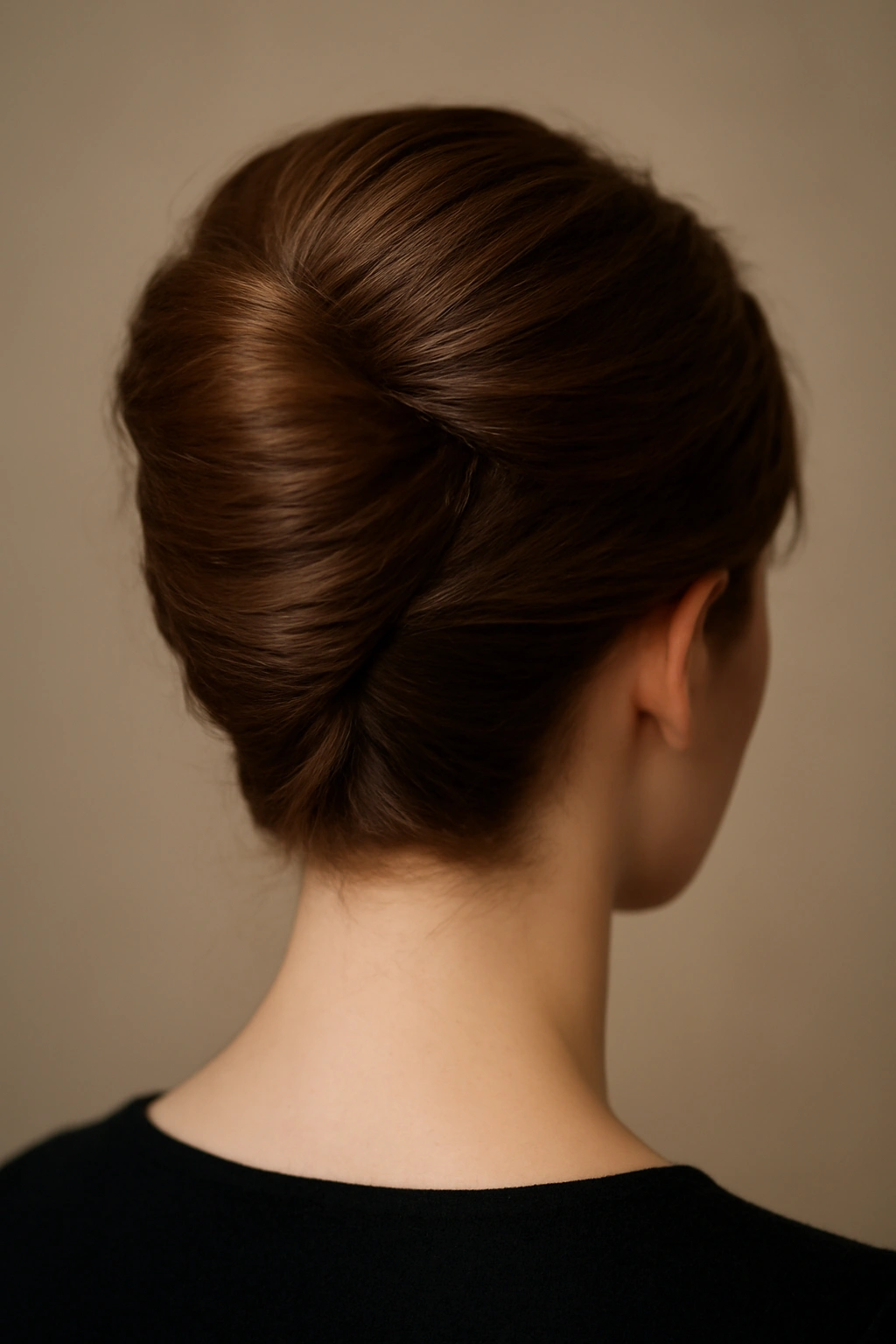12 Classy Hairstyles That Work for Literally Any Occasion 10 Elegant French twist updo viewed from the back
