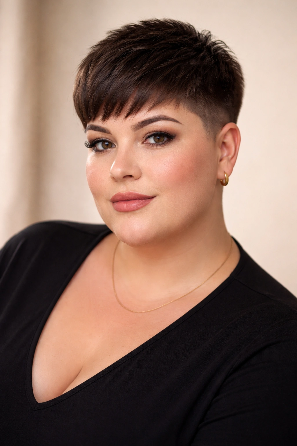 Portrait of a person with a French crop featuring graduated sides and textured top.