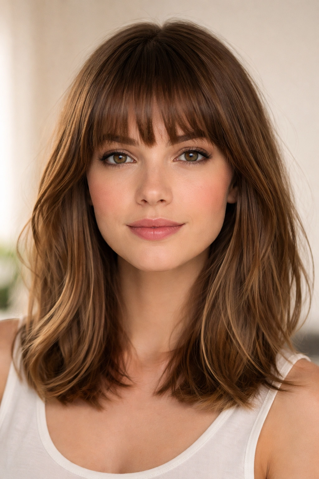 Portrait of a person with an everyday fringe hairstyle