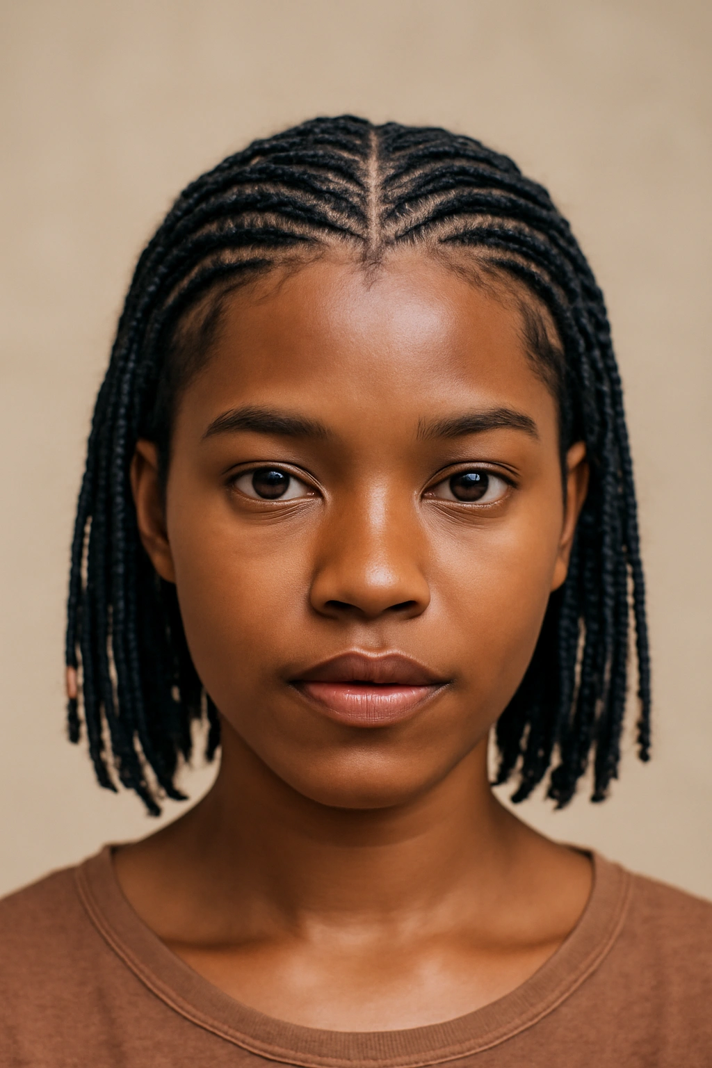 15 Short Braids for Natural Hair You Need to See 9 Thin Fulani braids with centered pattern and beads