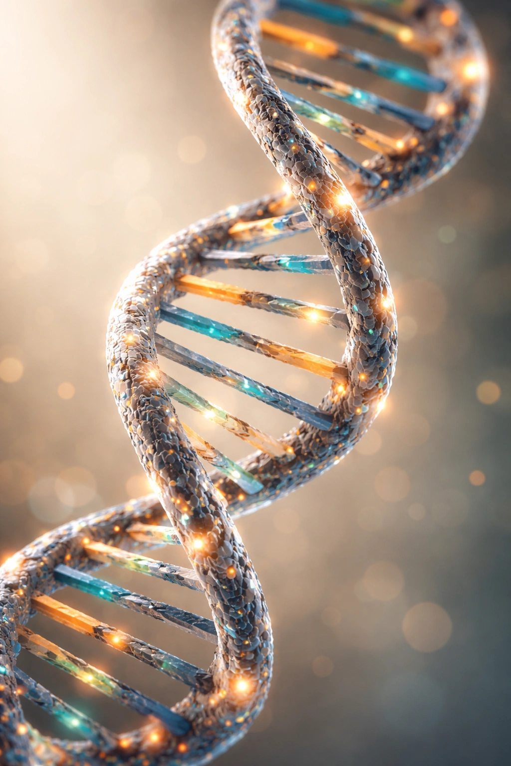 DNA double helix illustrating genetic control of hair curl texture