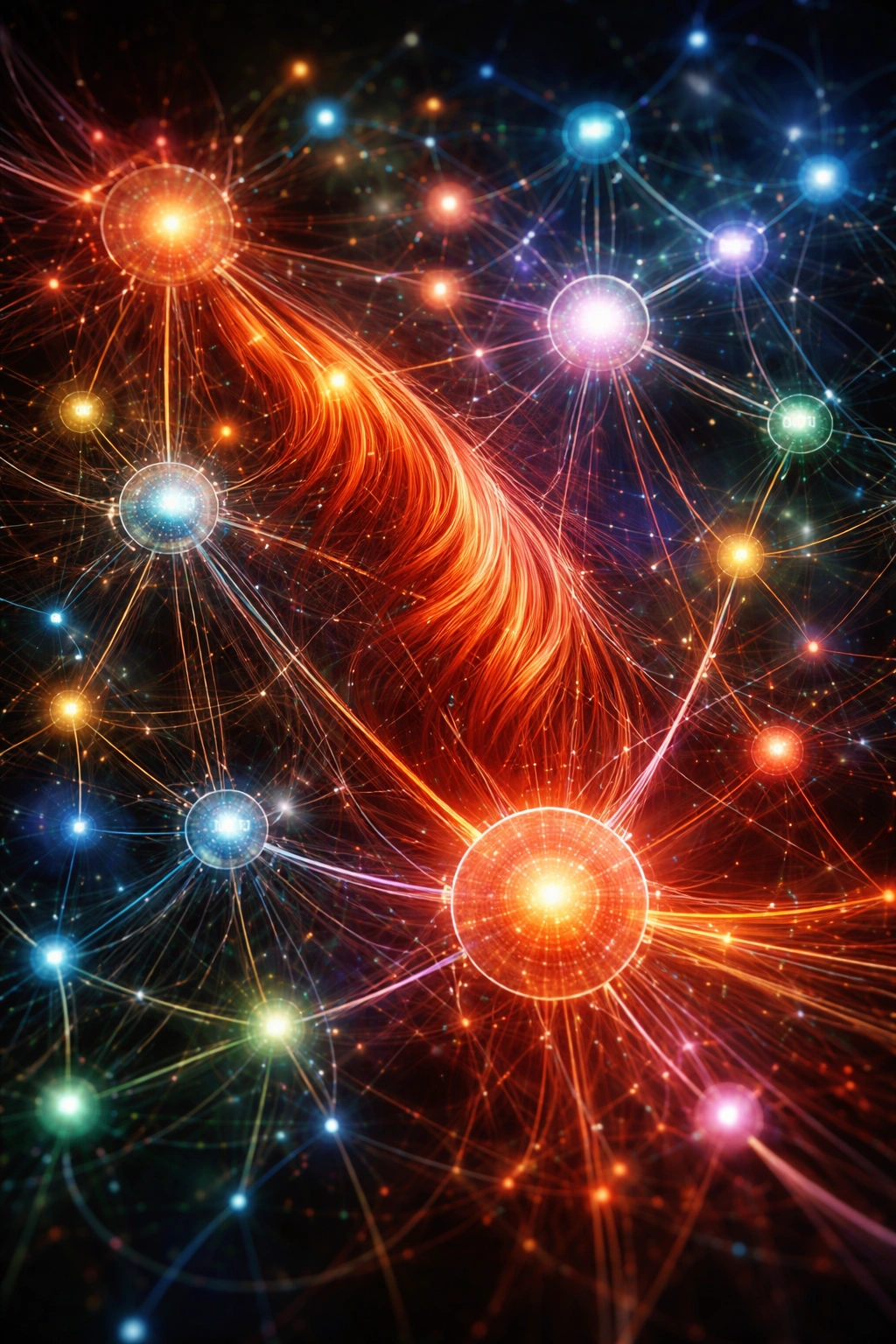 Abstract genetic variation network showing complexities in red hair genetics