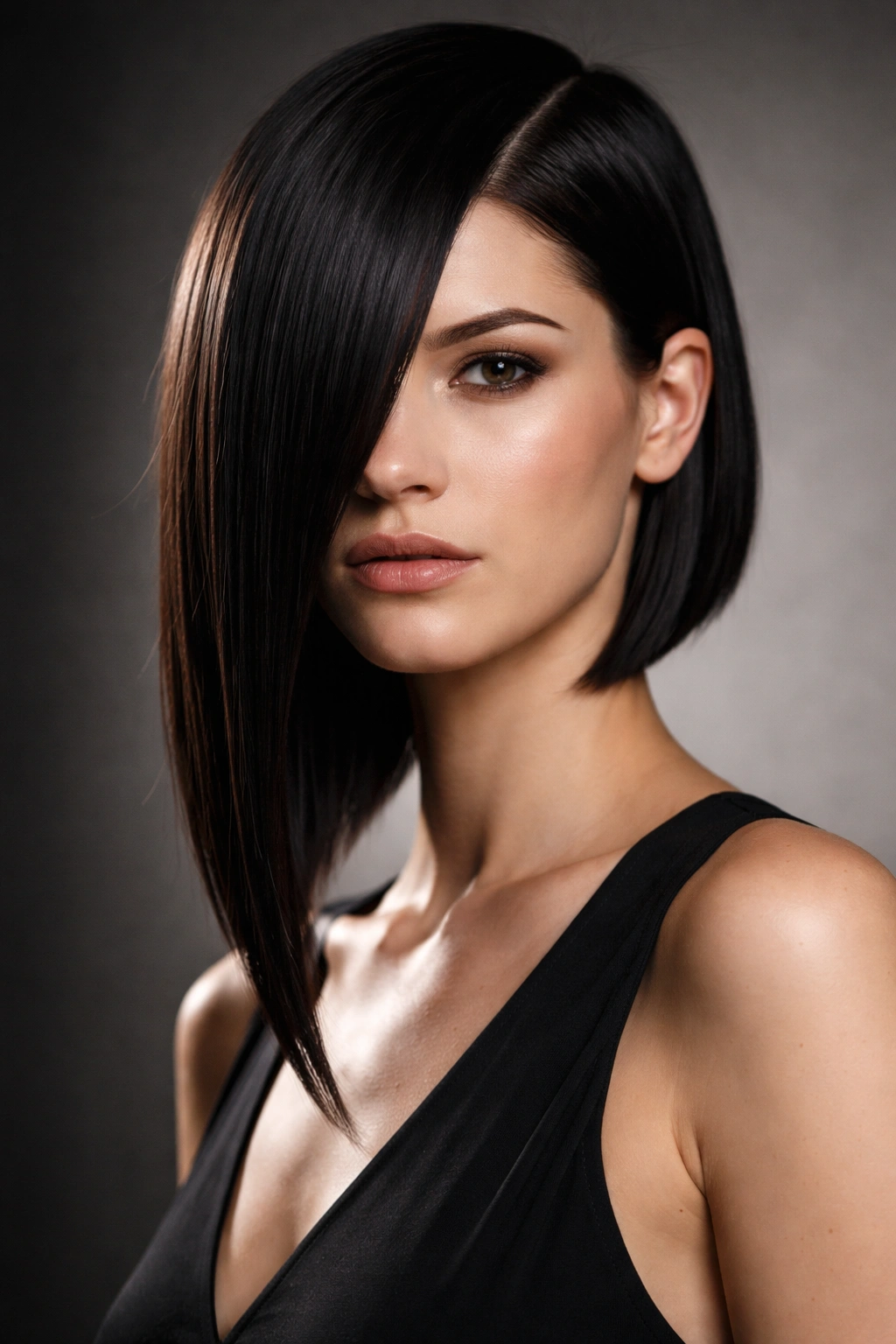 12 Short To Medium Straight Cuts That Look Clean 10 Geometric asymmetrical haircut with one side longer and sharper than the other