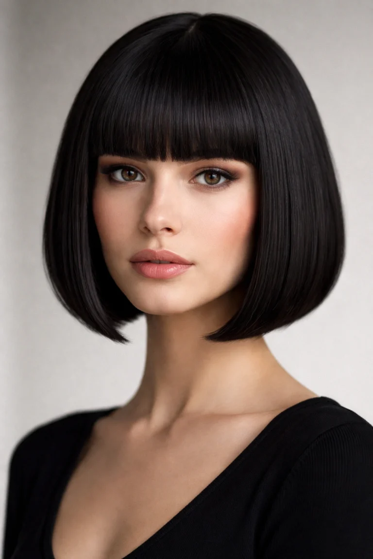 15 Medium Short Haircuts with Bangs That Flatter