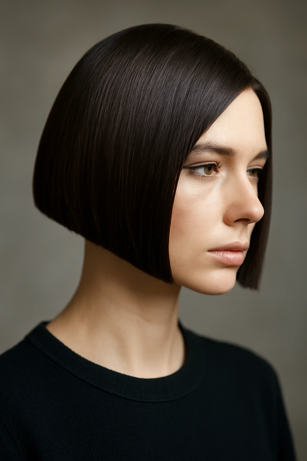 25 Short Hairstyles That Will Instantly Upgrade Your Look 23 Close-up front view of a geometric bob with sharp, precise angles