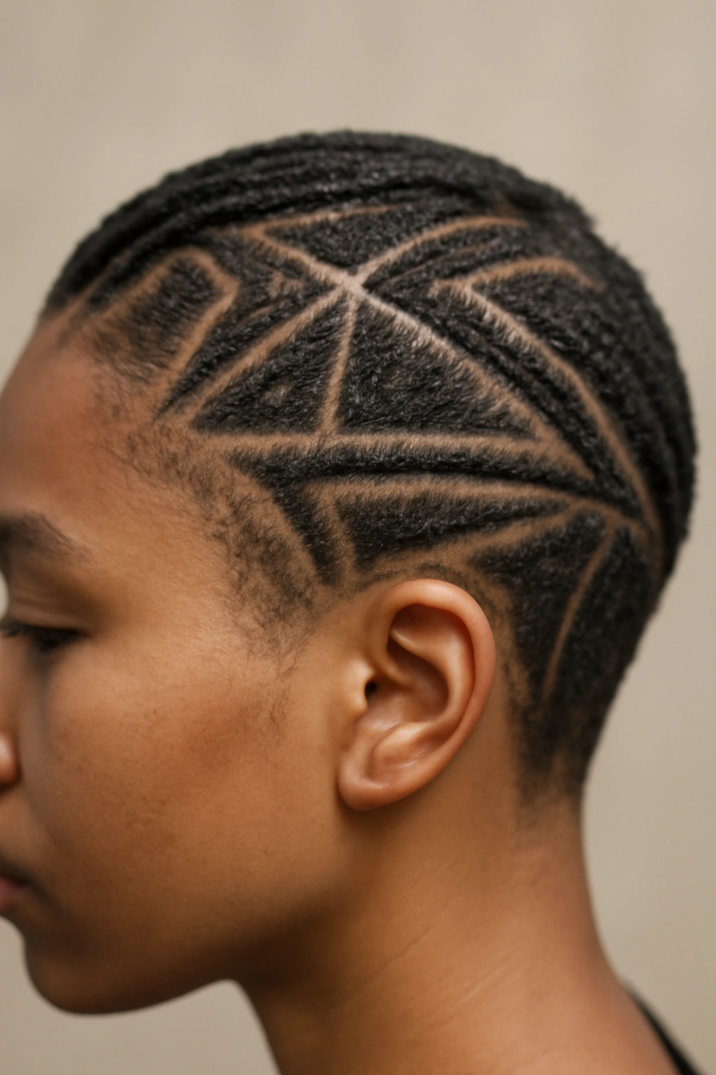 10 Cornrow Styles That Look Amazing on Short Hair 4 Geometric pattern of thin cornrows across the scalp on short hair