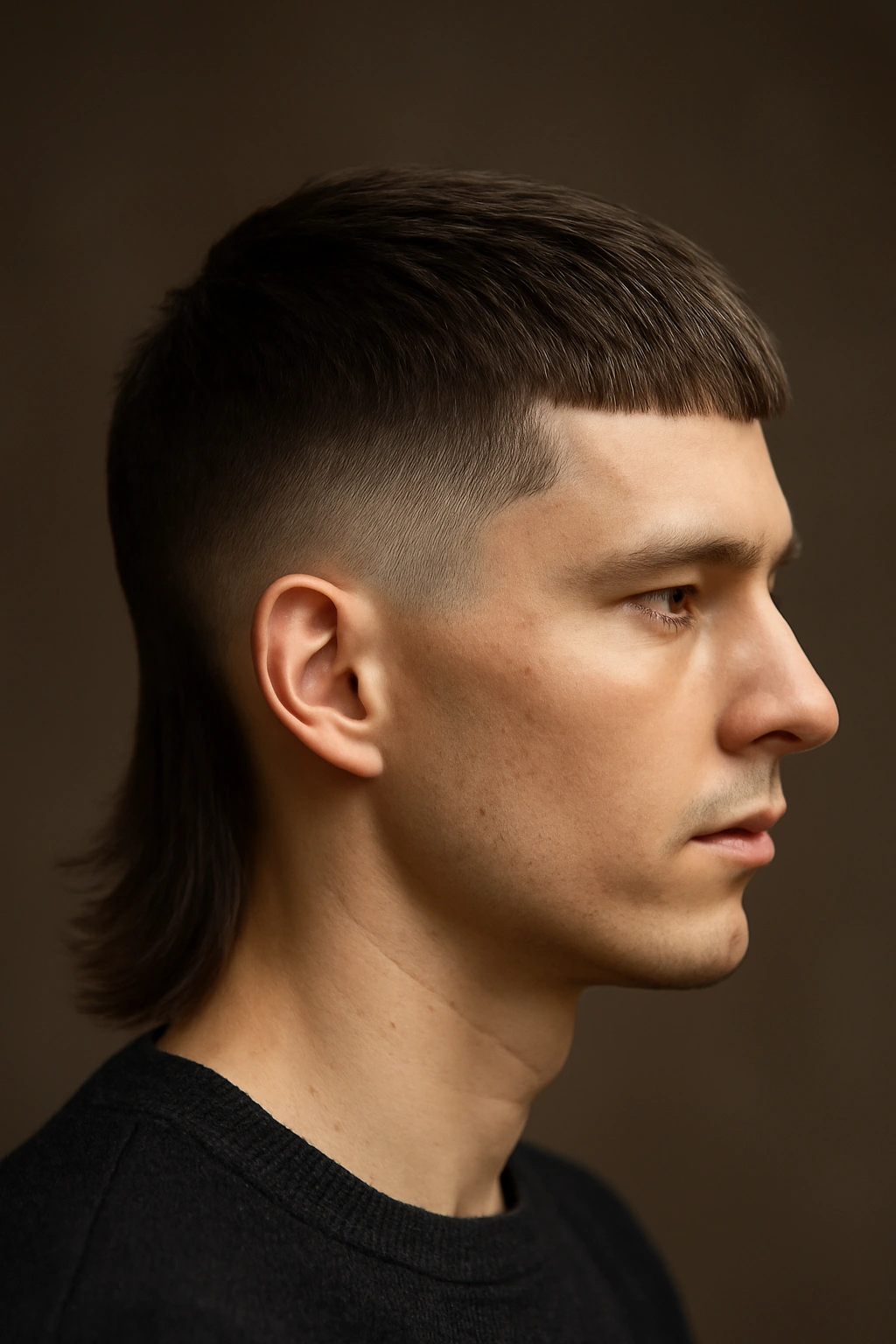 10 Short Mullet Cuts That Instantly Stand Out 3 Close-up of The Sharp Geometric Fade Mullet showing crisp lines and defined back edge