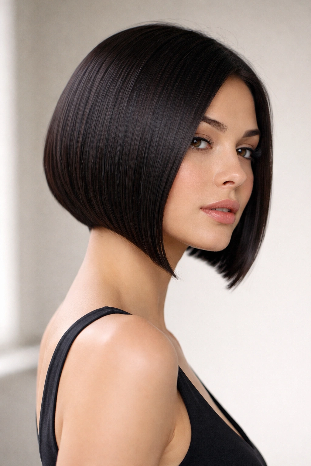 15 Short Bob Styles Sorted By Hair Texture 9 Geometric graduated bob on straight hair with clean lines