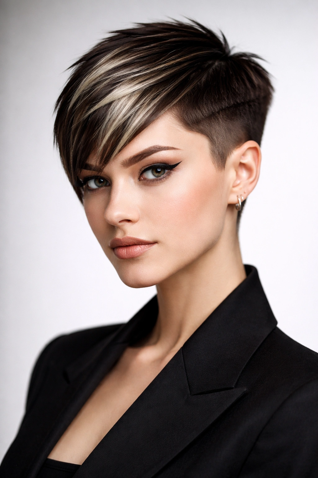 Close-up portrait of a The Geometric Pixie with sharp lines and angles