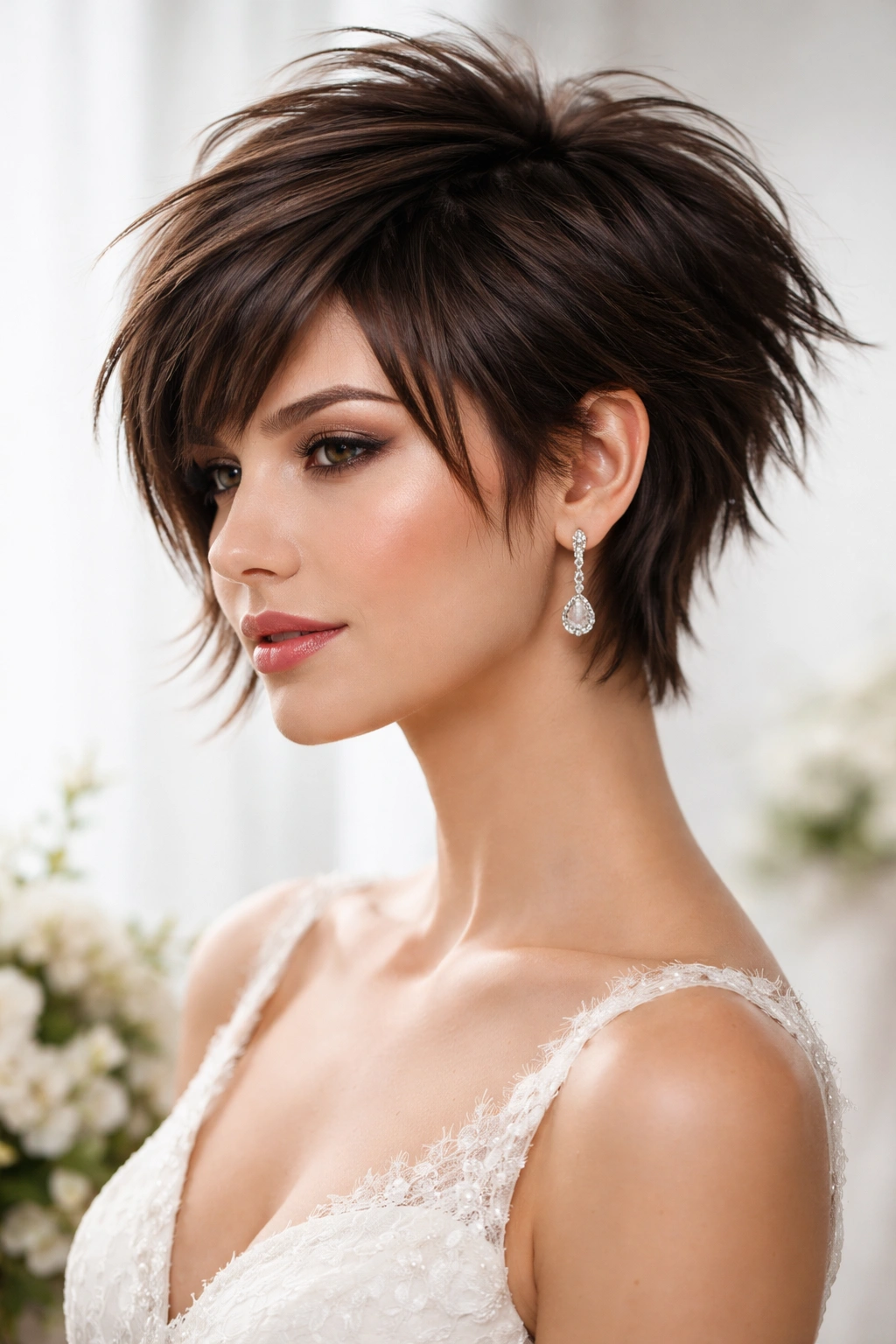 Geometric shag hairstyle with pronounced texture