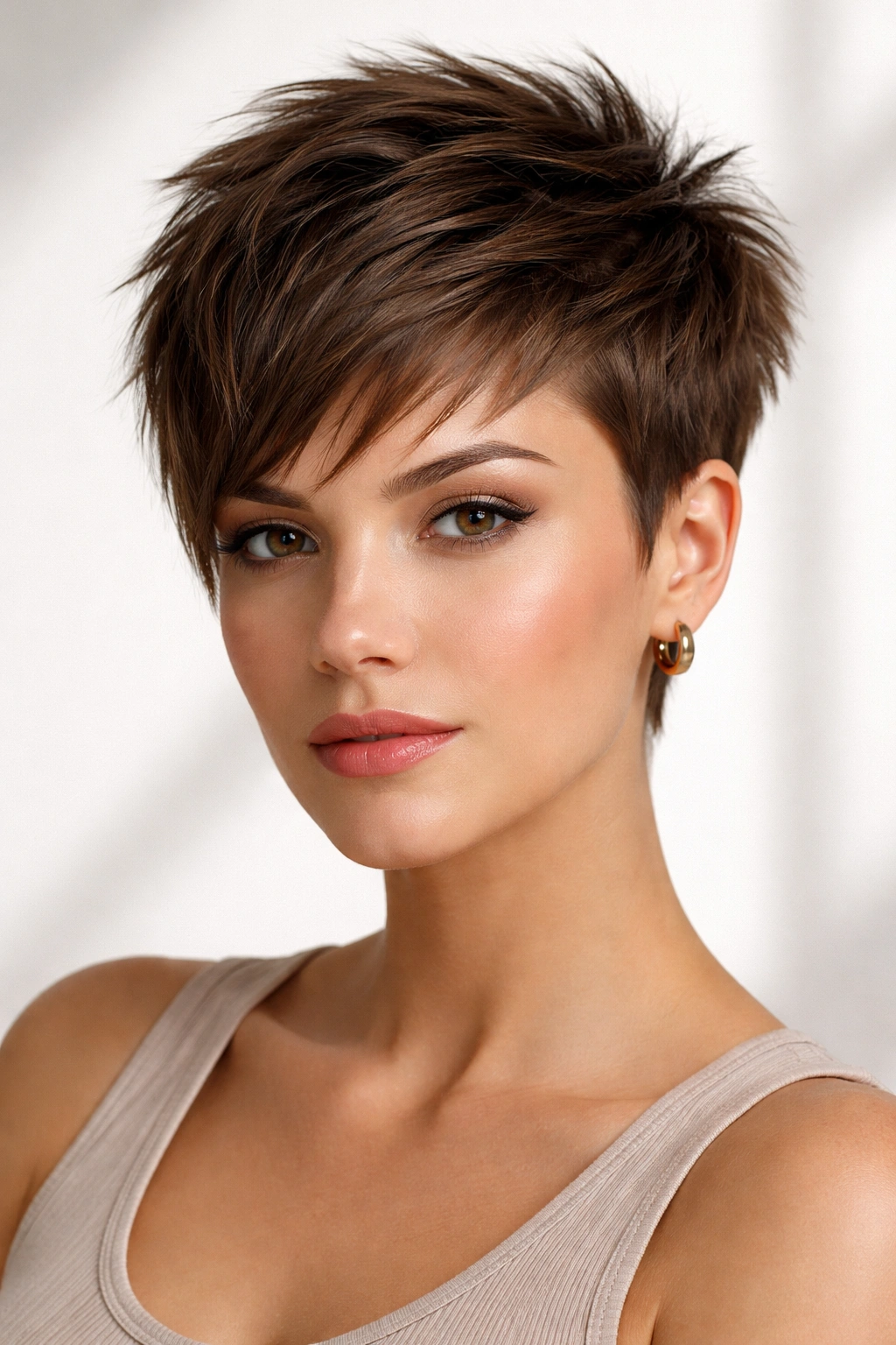 Close-up of geometric textured crop with sharp angles