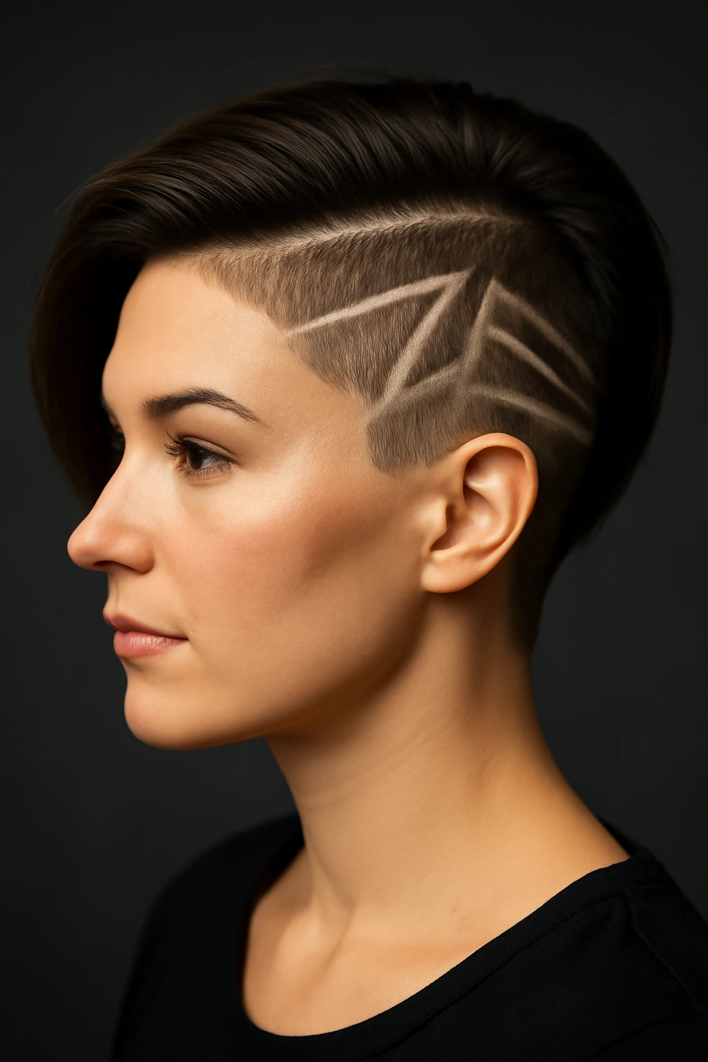 10 Undercut Styles From Subtle To Bold For Women 4 Shaved undercut with crisp geometric lines in the design