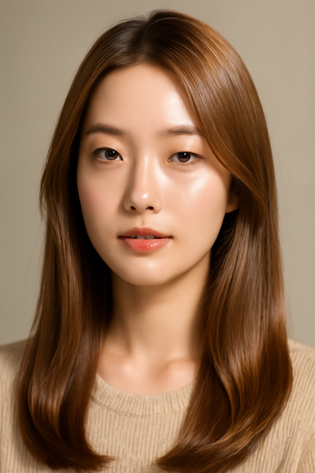 15 Korean Hairstyles Women Are Copying Right Now 8 Glossy hair with glass skin shine, minimal styling and healthy reflection