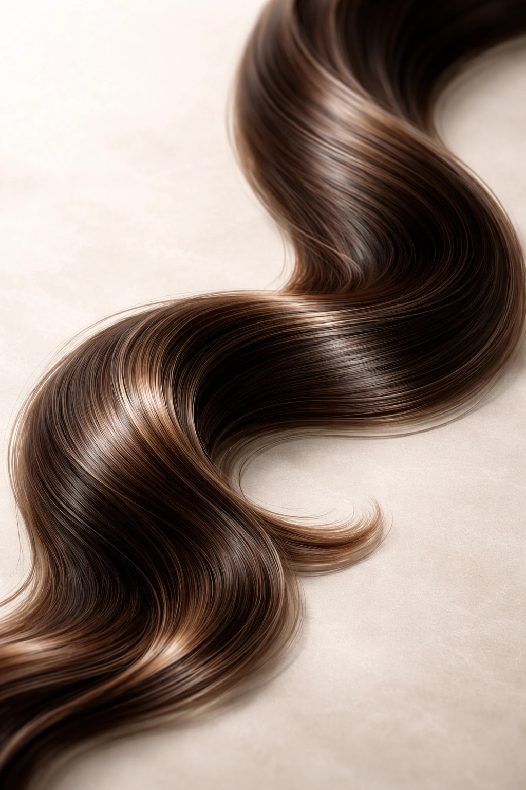 Glossy healthy hair close-up