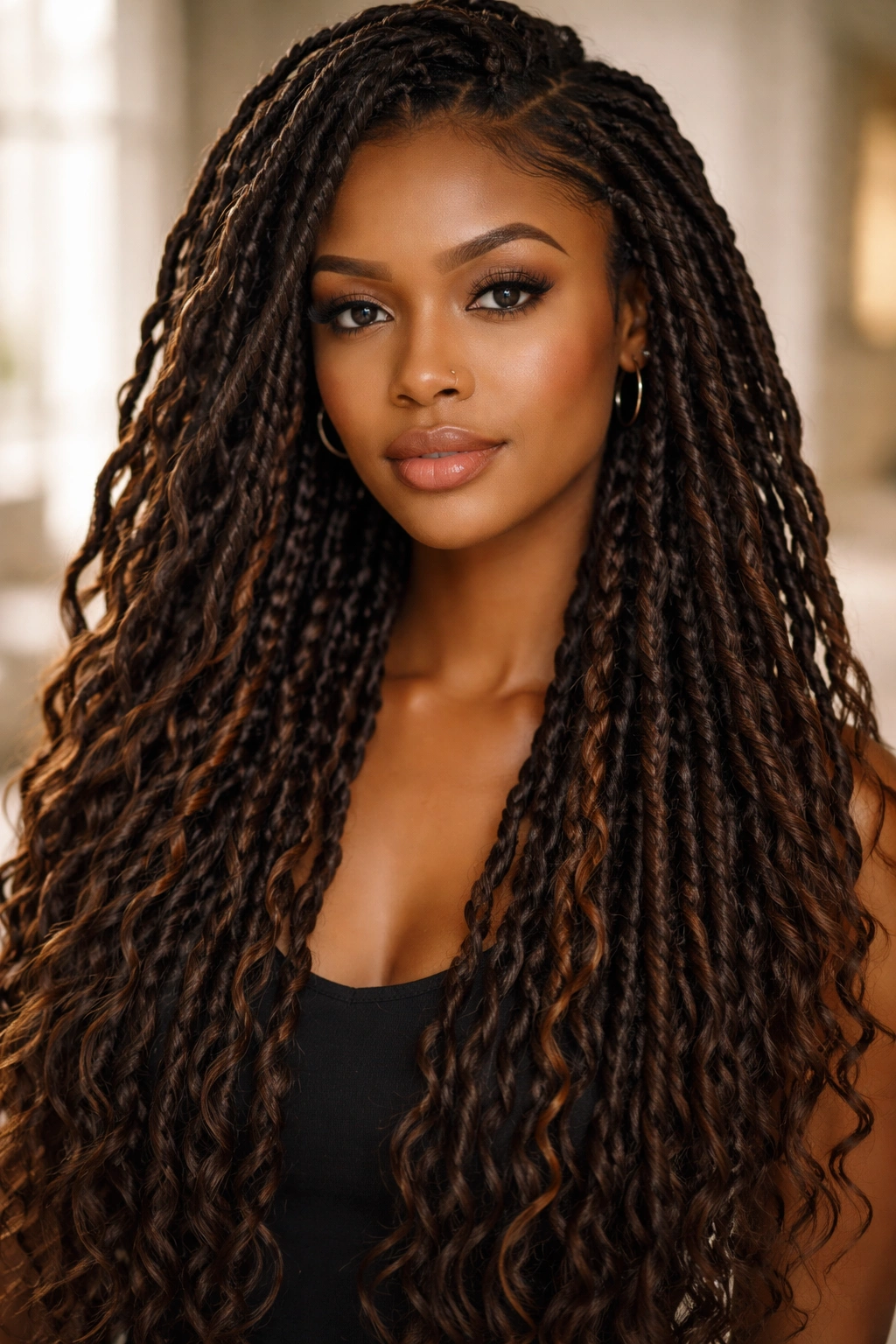 20 Dreadlock Styles For Women At Every Hair Length 15 Goddess locs with thick braided strands