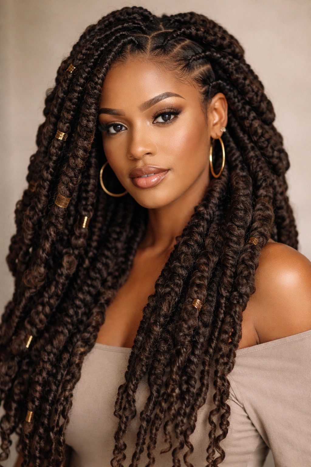 15 Dreadlock Styles For Women At Every Length 8 Thick goddess locs braids formed by grouping multiple locs into chunky sections.