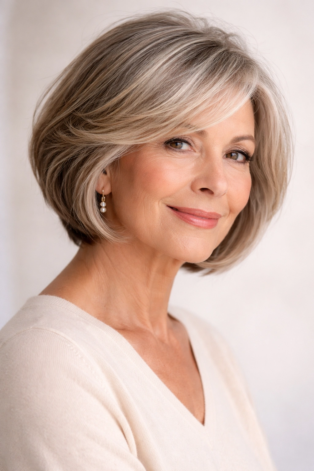 Person with graduated bob showing natural flow and layered movement