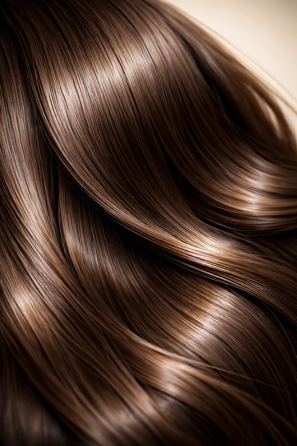 Close-up of shiny, healthy-looking hair to illustrate grapeseed oil results