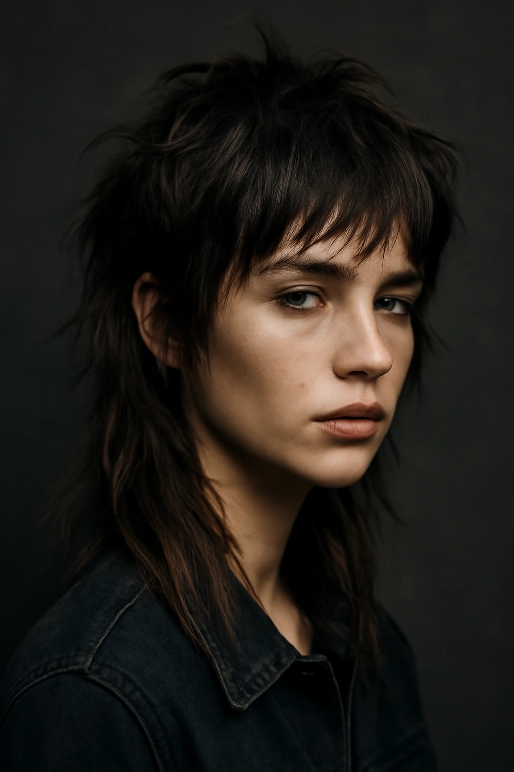 25 Mullet Haircuts for Women You'll Actually Love 25 Close-up portrait of a grunge mullet with darker roots and textured layers