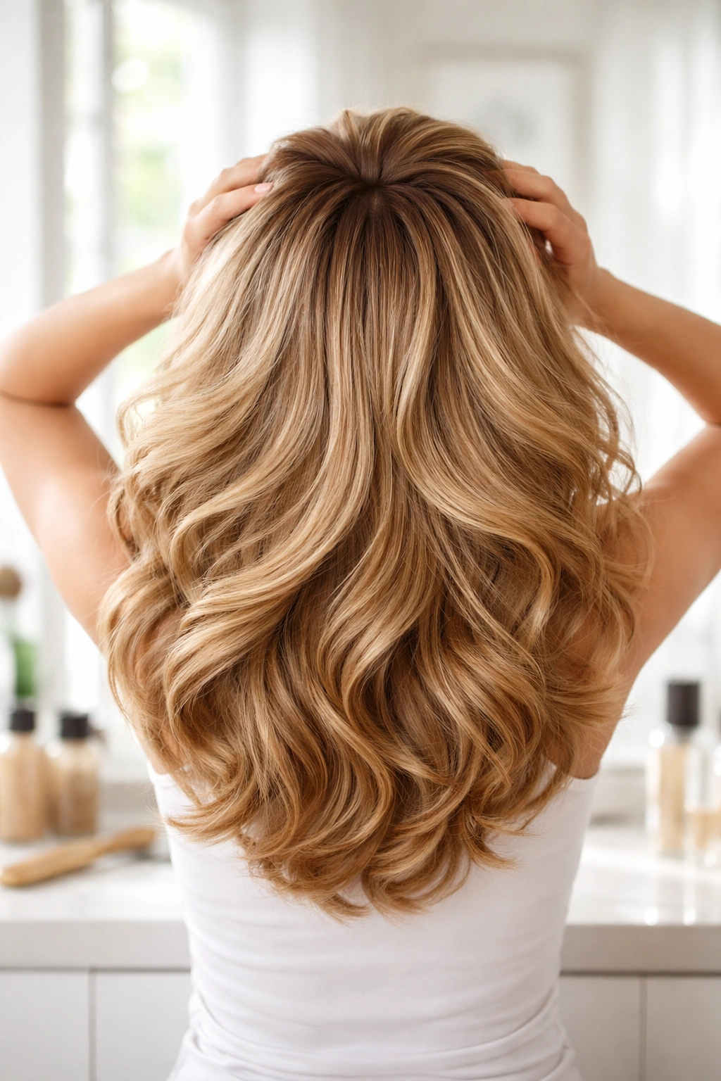 Hair with visible bounce and movement after proper care