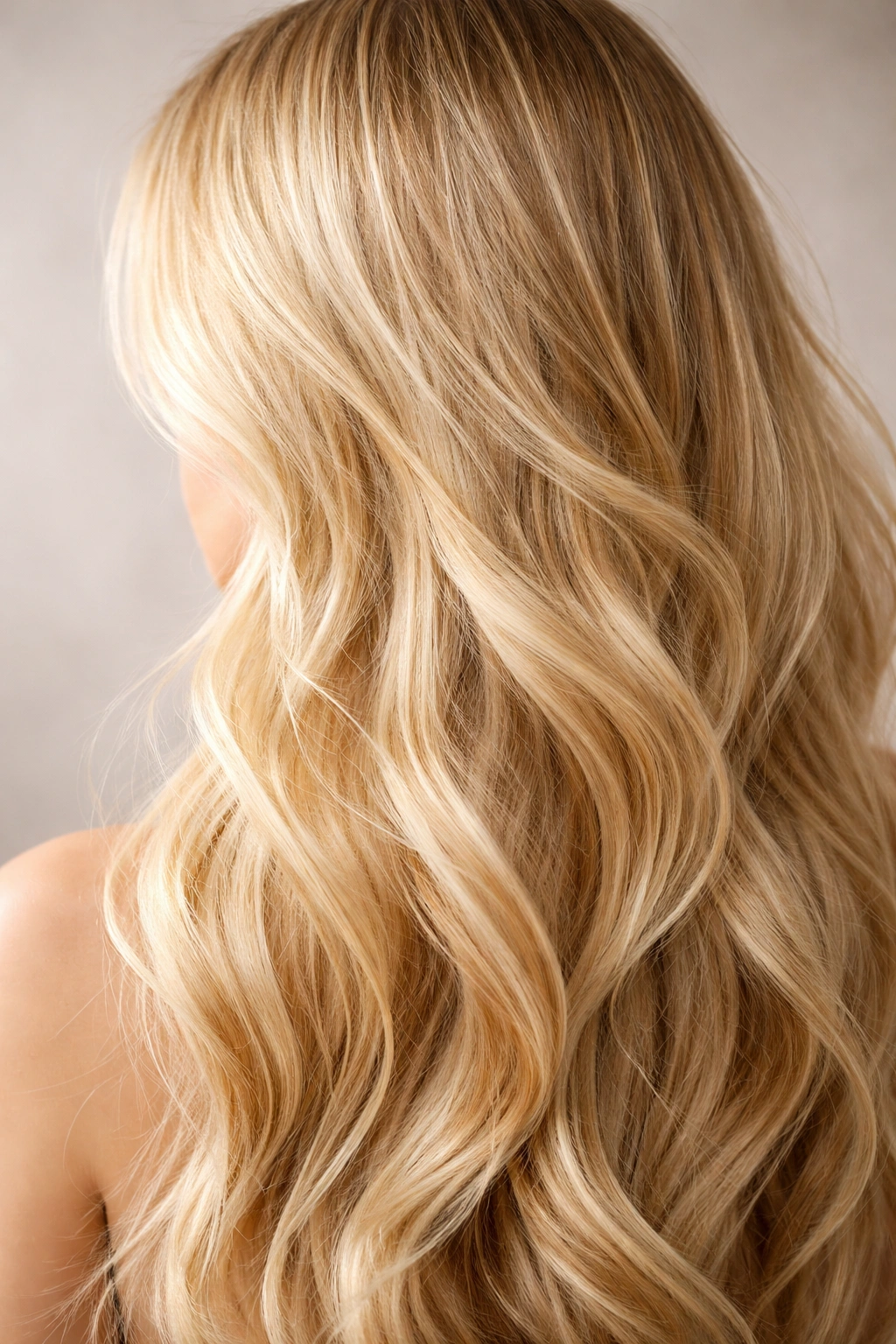 Close-up blonde hair showing texture and color variation
