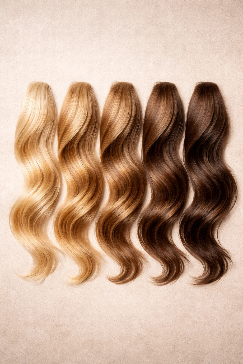 Gradient hair color swatches showing lightening results