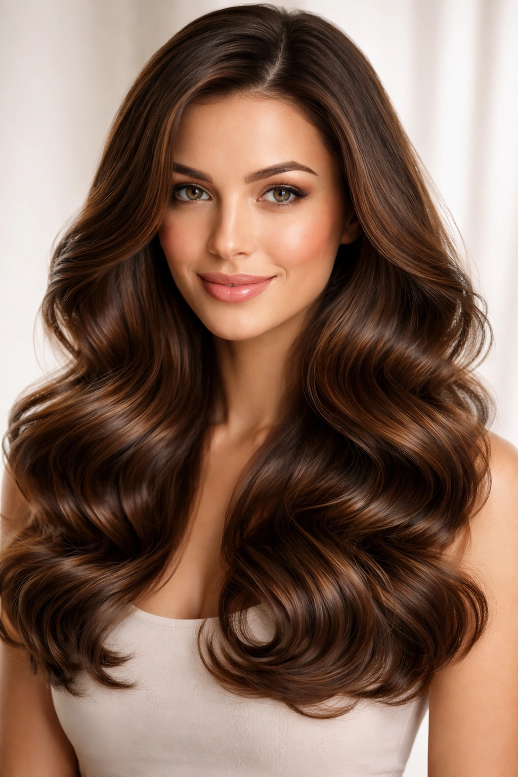 Close-up of glossy curls that retain their shape, illustrating elasticity
