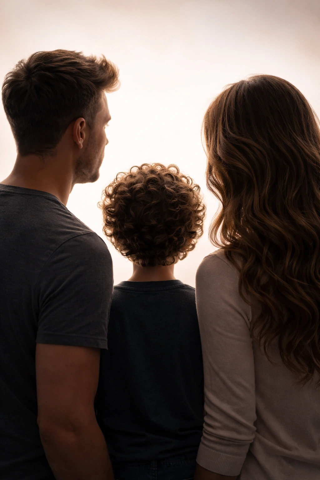 Family silhouettes showing different hair shapes to illustrate variability in predicting hair from parents.