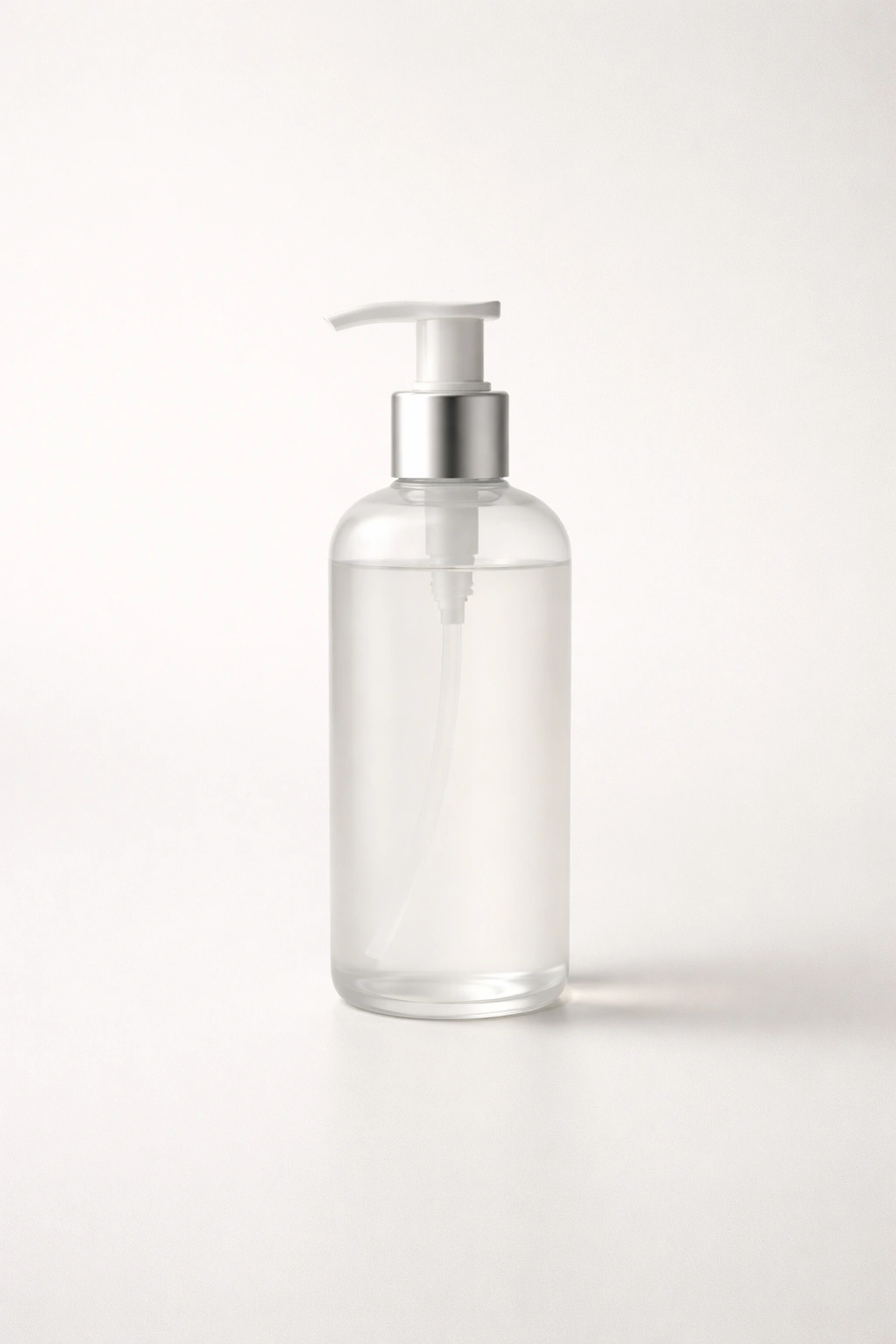 Minimalist bottle representing hair growth products on a clean surface