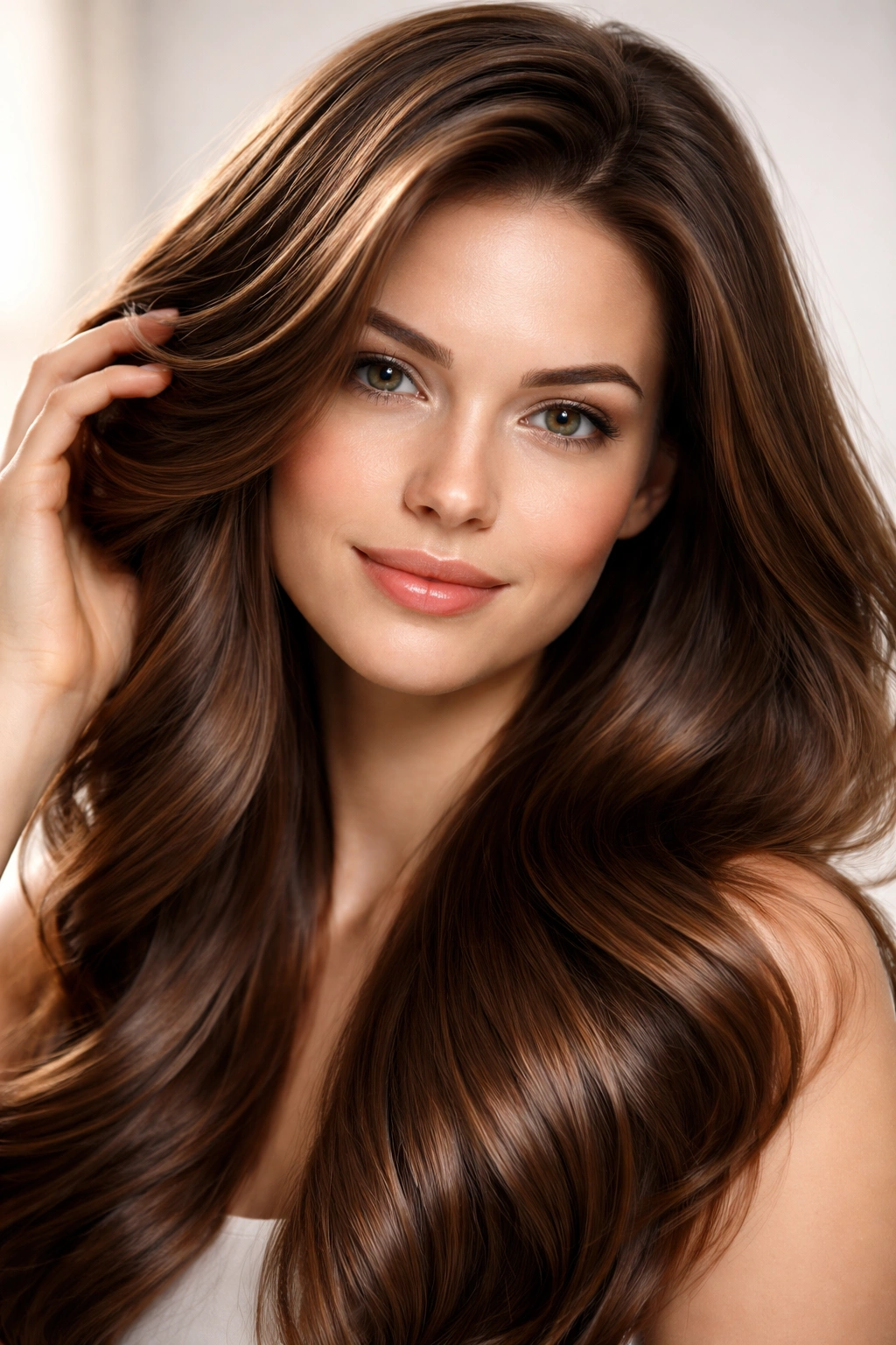 Close-up portrait of head with thick, healthy hair.