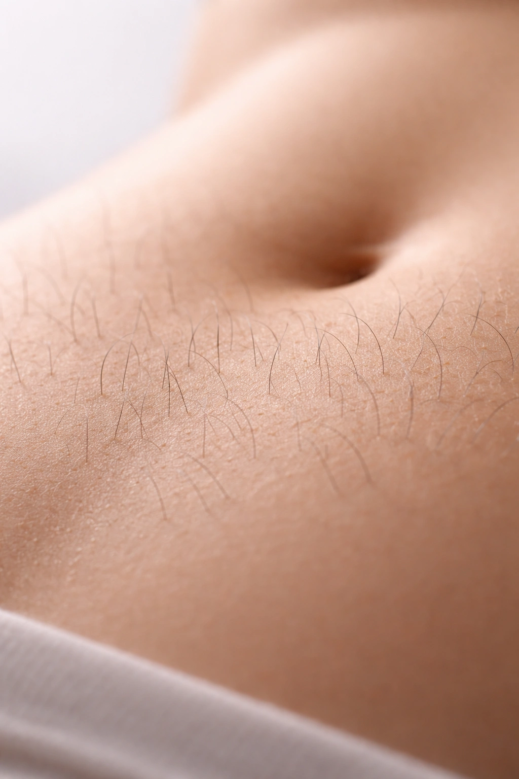 Macro of fine hair growth on skin