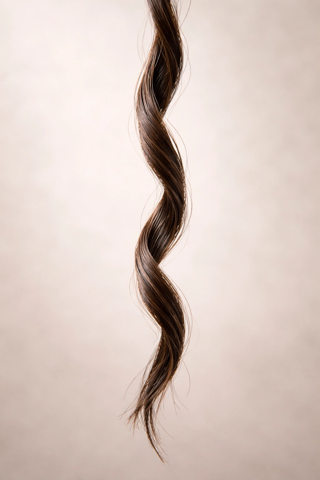Hair strand with irregularities to symbolize myths about speeding growth