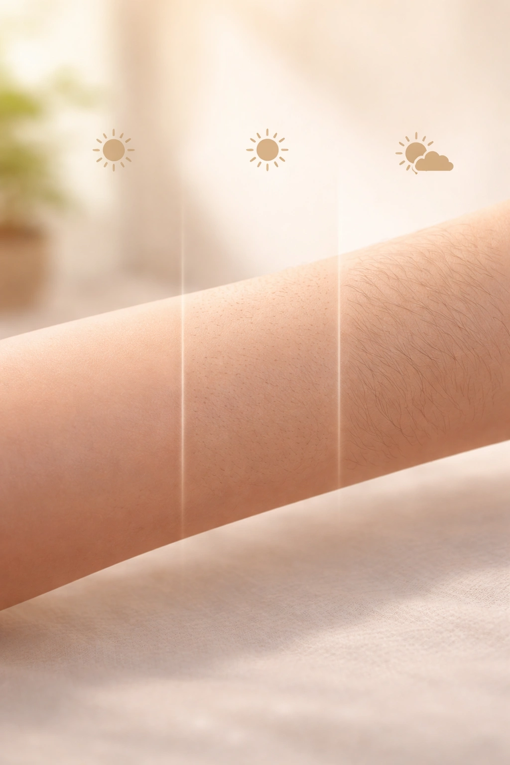 Skin with subtle hair regrowth progression image