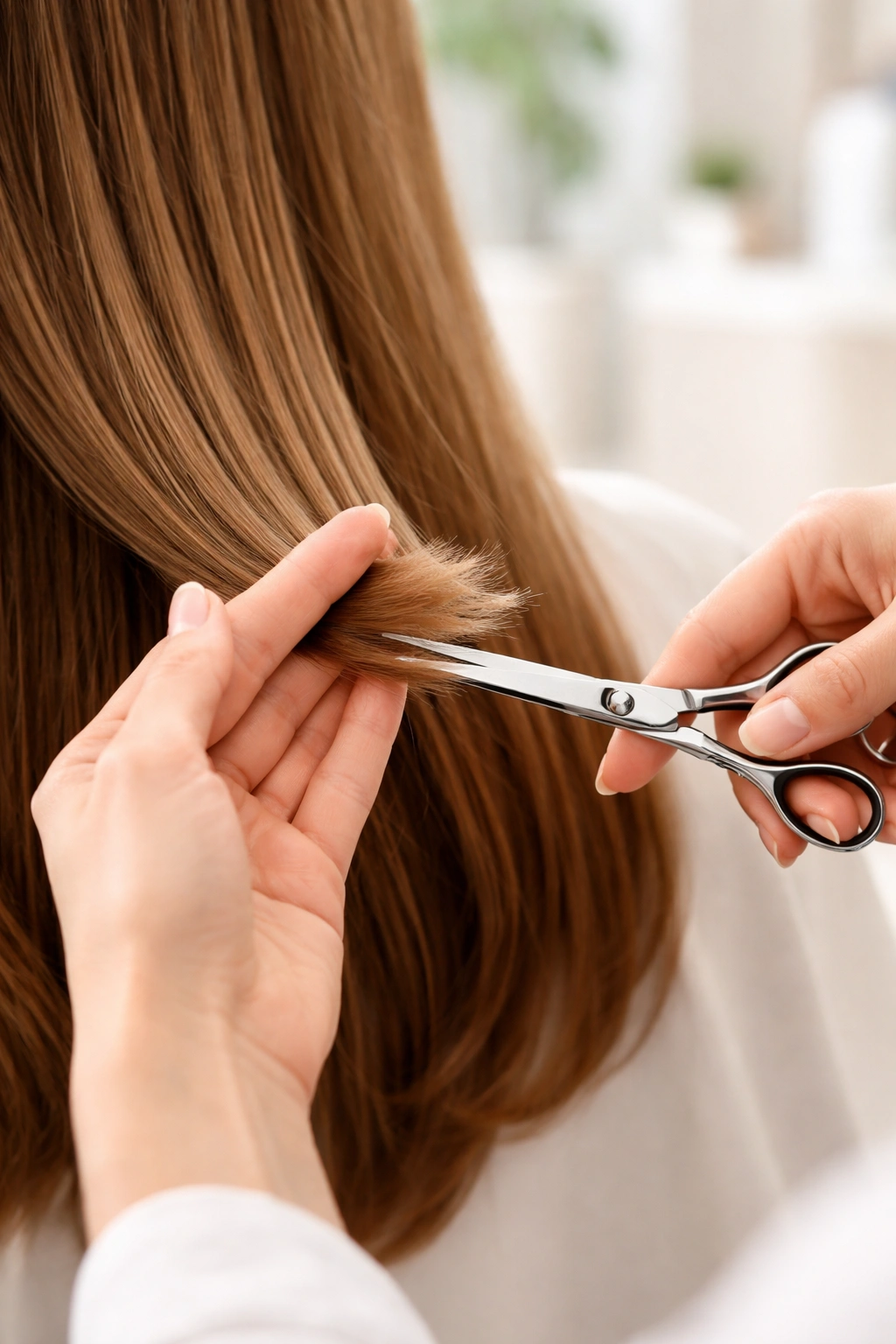 Hands and hair in a salon illustrating flexible trimming guidelines