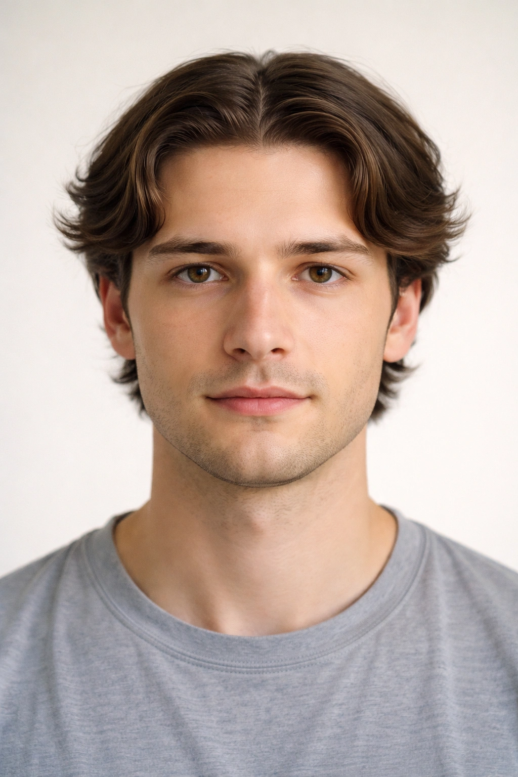 Calm, balanced portrait illustrating a measured view on hair health