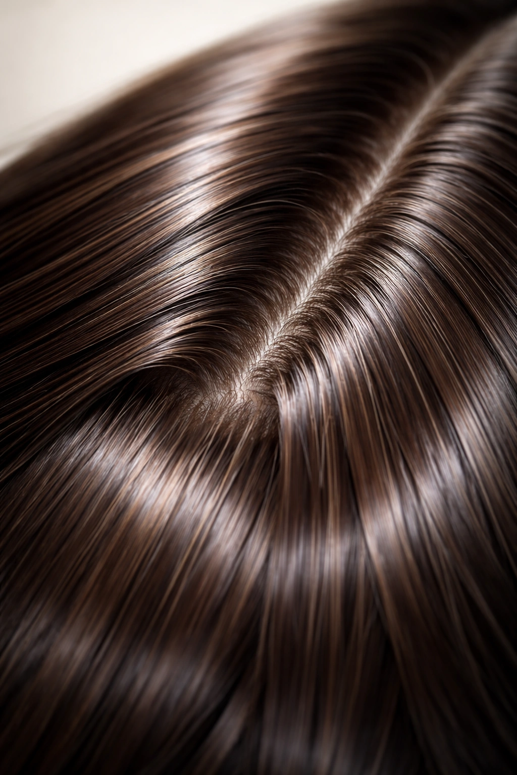 Close-up of healthy glossy hair highlighting strength and scalp health