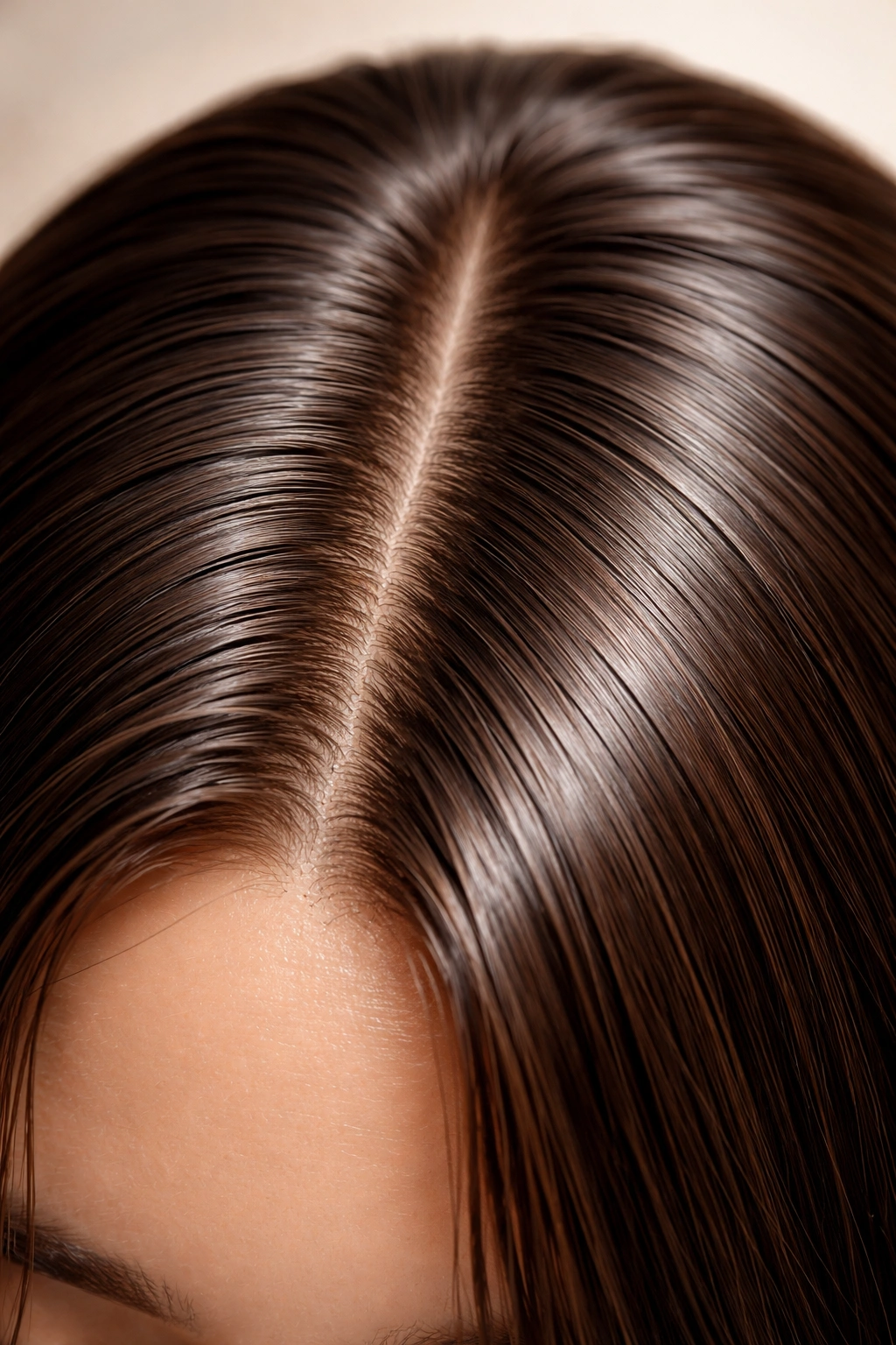 Close-up of a healthy scalp with shiny hair illustrating real hair benefits from omega-3 fish oil