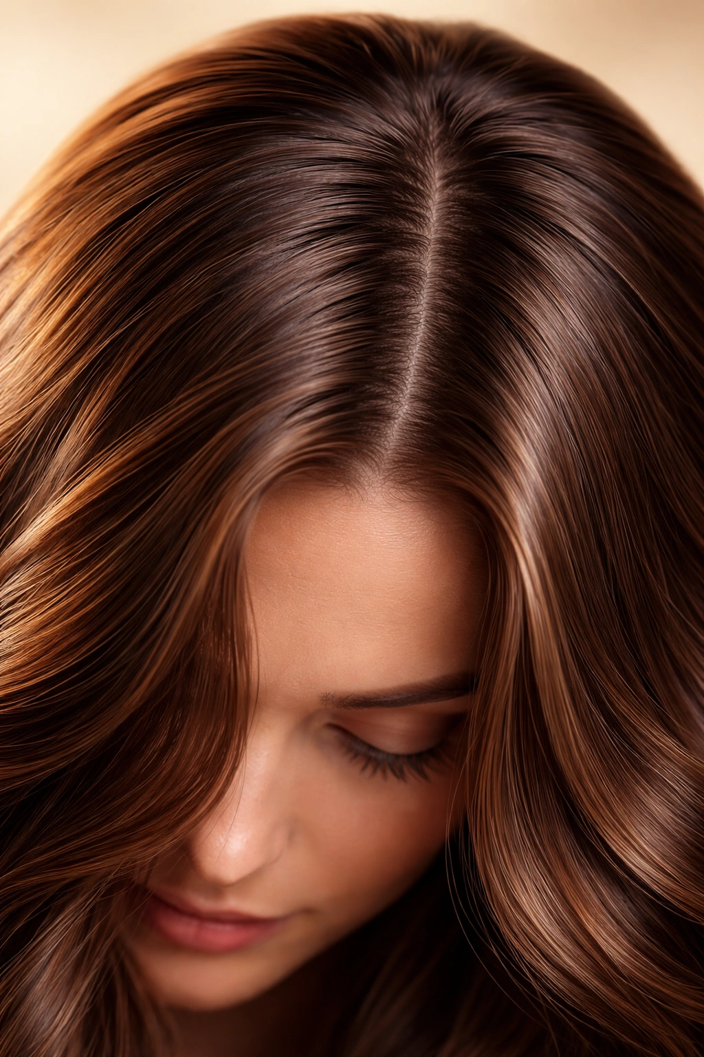 Close-up of glossy, healthy hair framing the scalp to symbolize recovery and better hair health