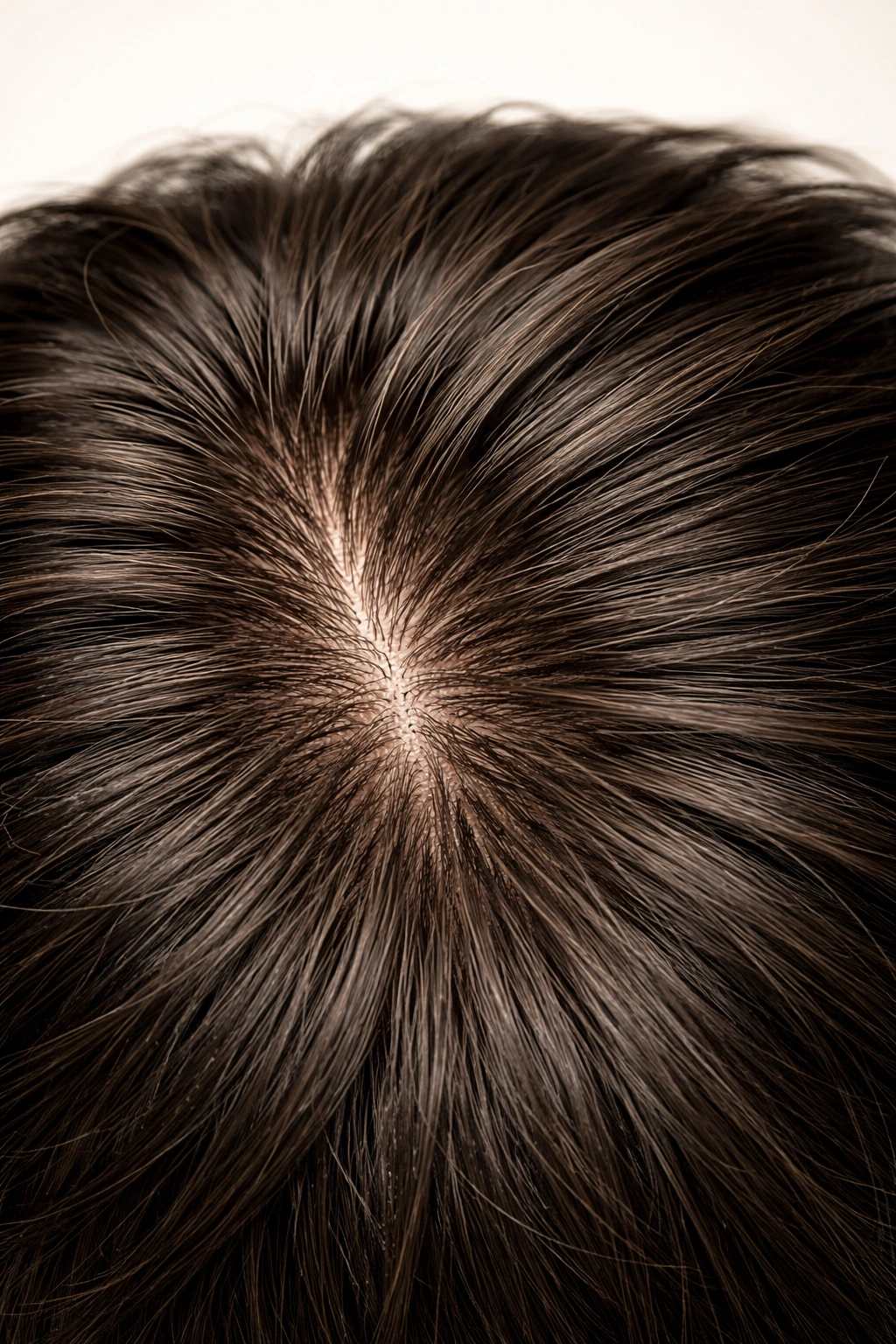 Close-up scalp with dense natural hair illustrating reality vs myths.