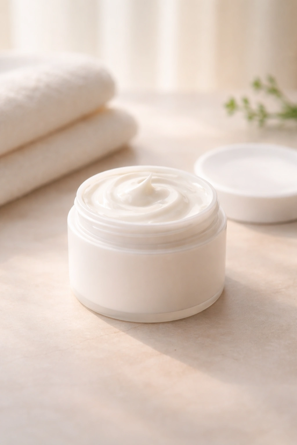 Single hair mask jar on clean surface representing finishing routine