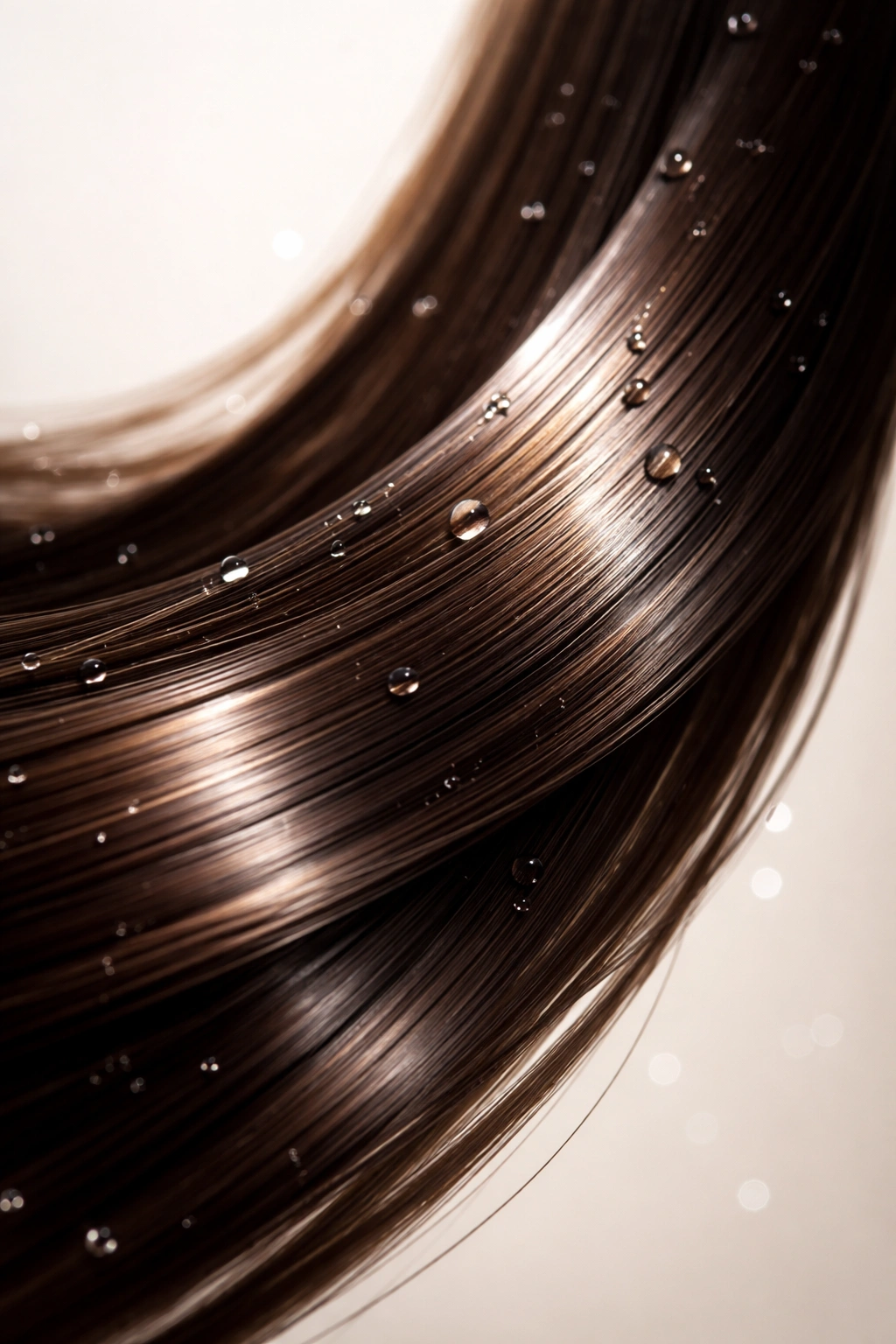 Hair strand with moisture sheen and high shine