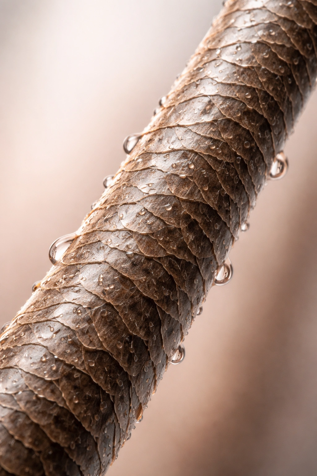Macro close-up of a hair strand showing cuticle scales to illustrate porosity.