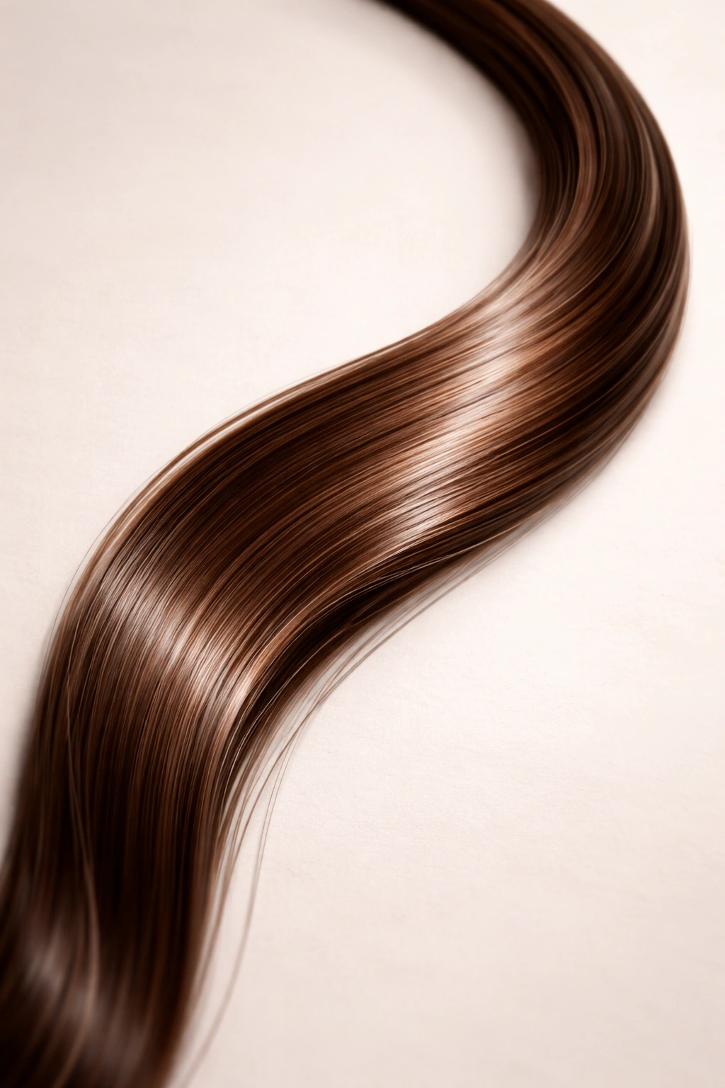 Healthy hair strand with smooth glossy surface