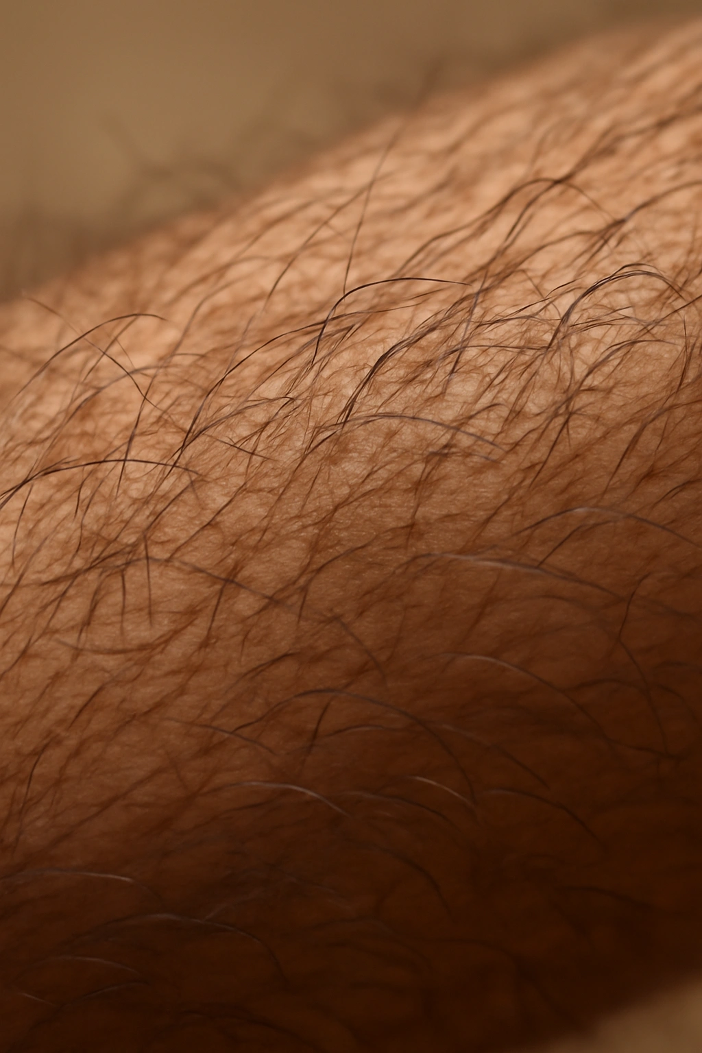 Macro close-up of skin with dense body hair reducing friction