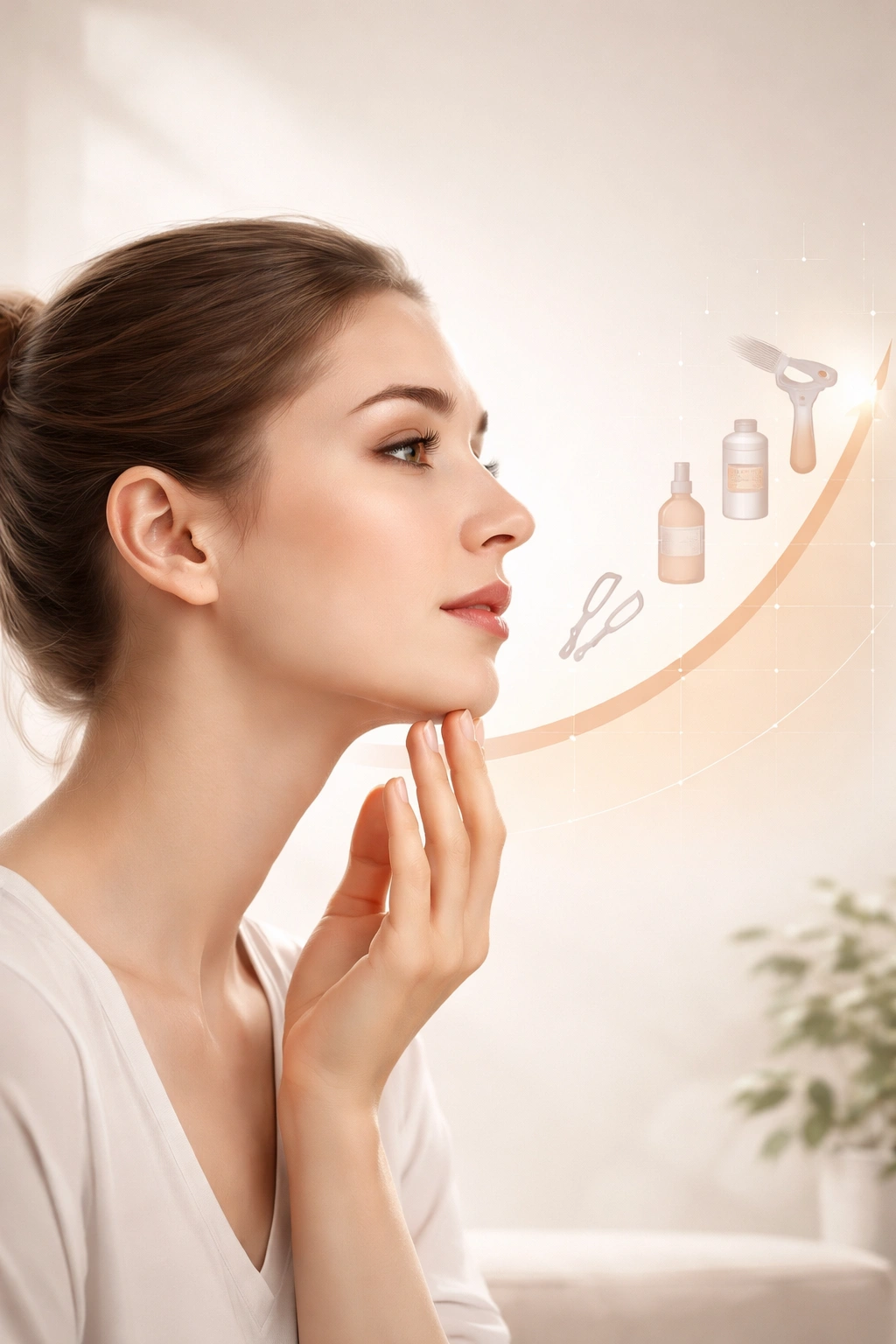 Profile silhouette reflecting on hair removal takeaways and results