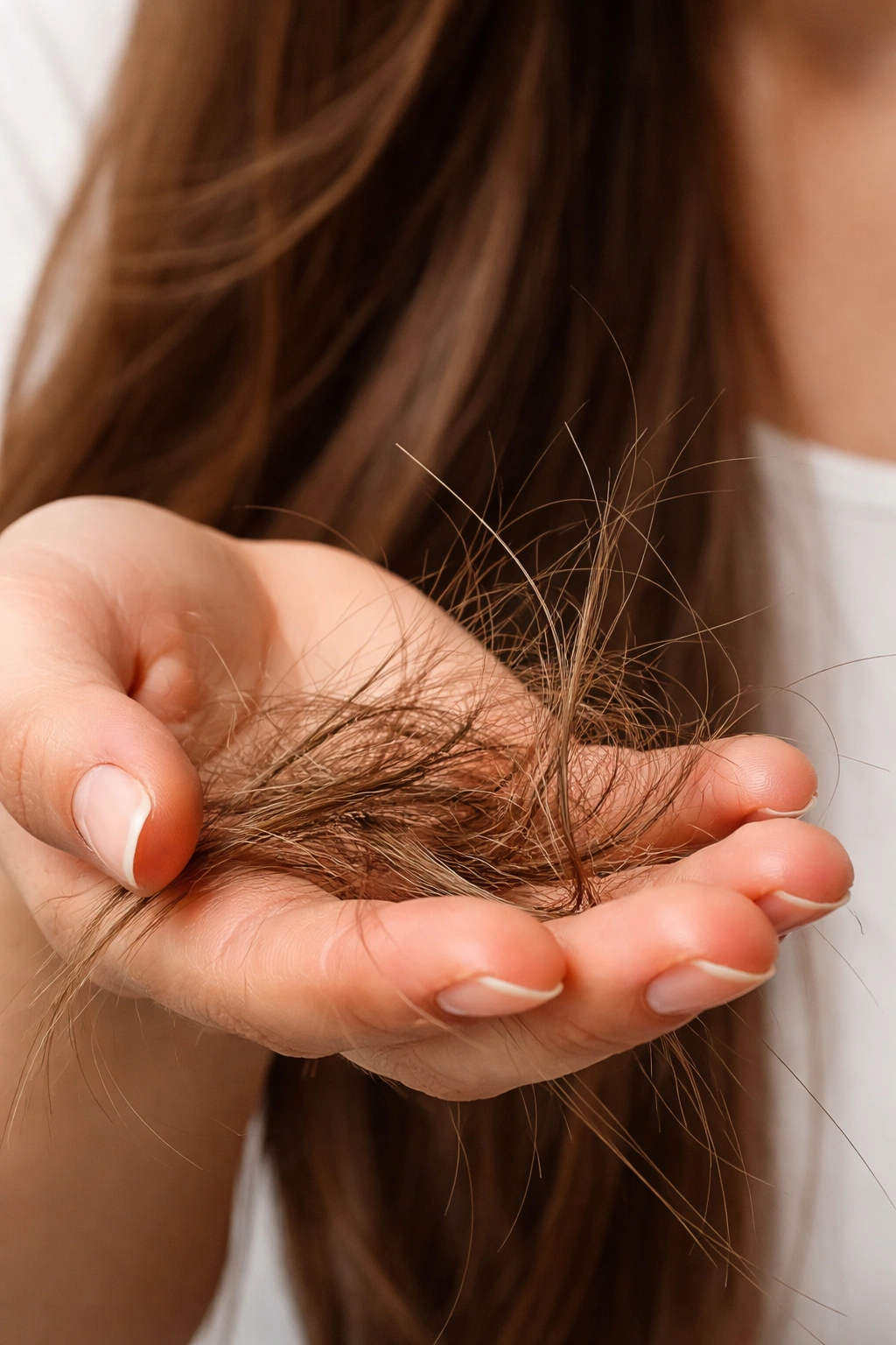 Hair shedding strands and broken hairs after smoothing