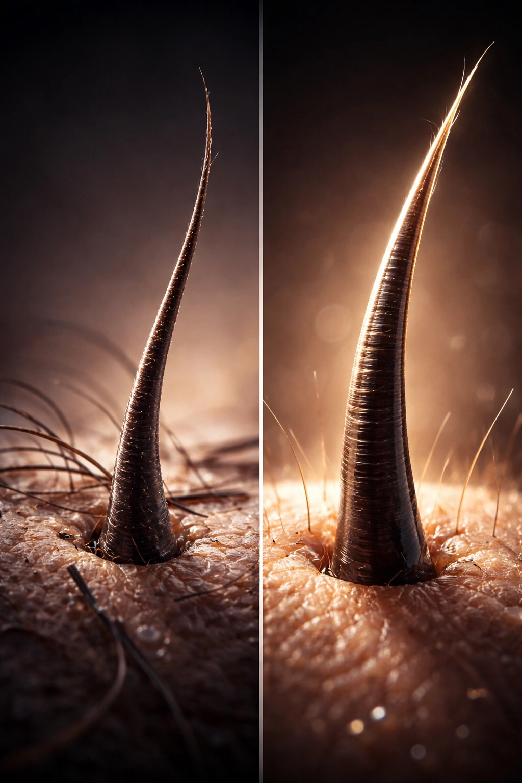 Macro of a single hair strand