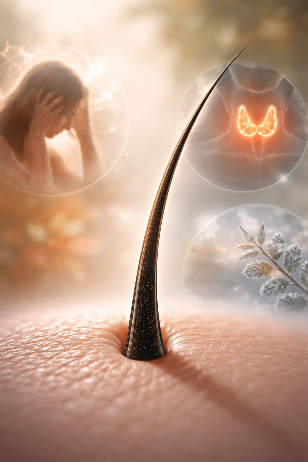 Close-up of a hair strand highlighting lifestyle factors affecting hair strength